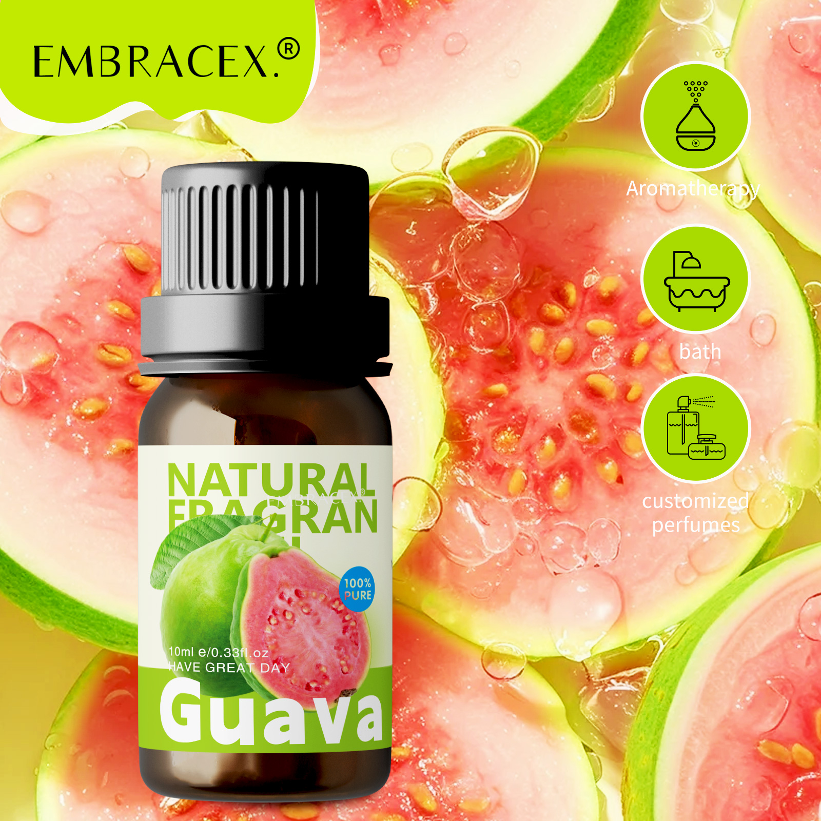 Perfume Fragrance Essential Oil - 10ml Guava Essential Oils Guava women's